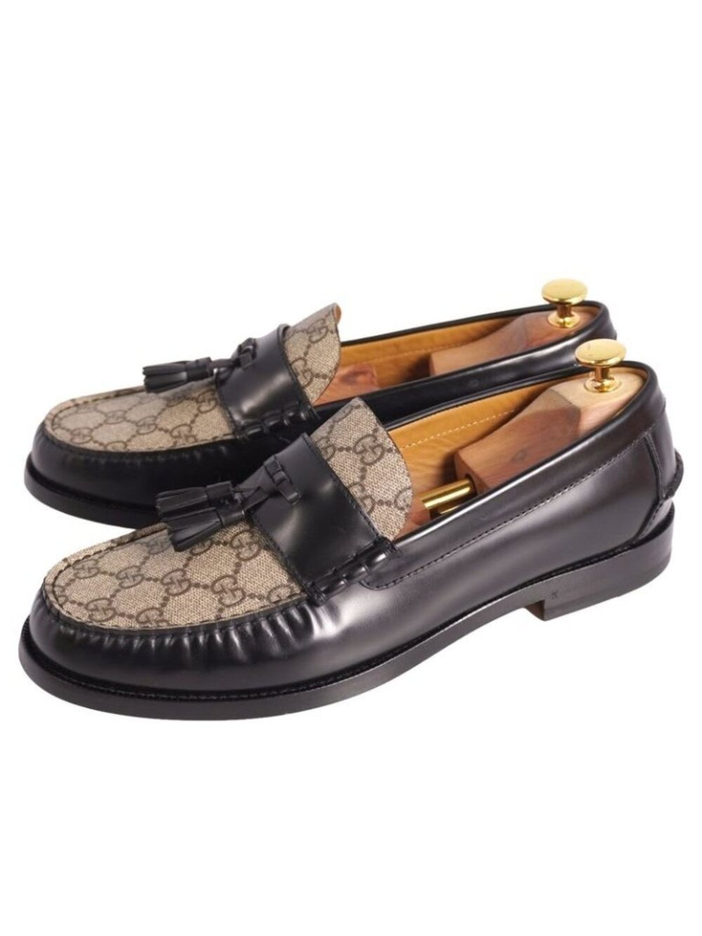 Gucci Loafers Moccasins Tassel GG Supreme Leather - Picture 2 of 9